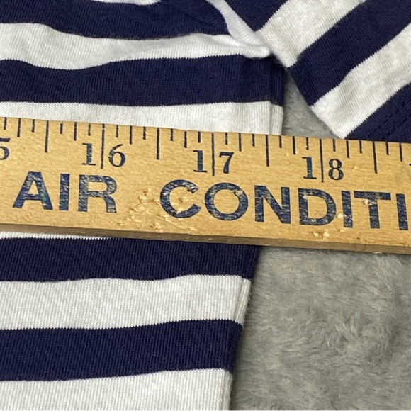 Michael Kors Navy Blue and White Striped Shirt Women’s Size Large - Picture 3 of 6